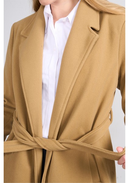 Çetinkaya Fithit 5319 Kadın Loose Fit Kaşe Kaban Camel indirimleri