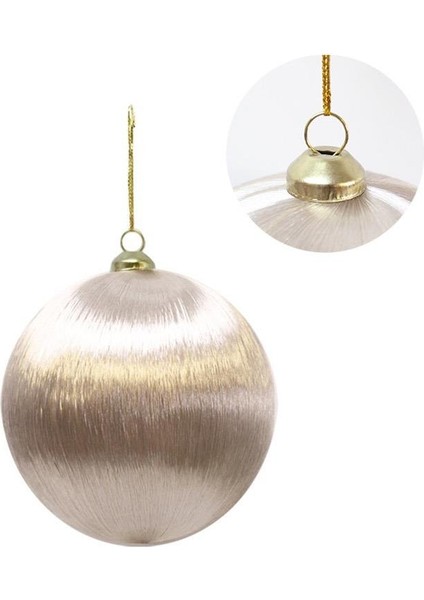 Yılbaşı Topu – Ipek Iplik Sarılı Çam Ağacı Süsü Şampanya Rengi 10 cm fiyatları