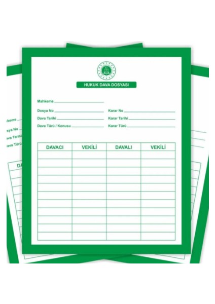 Dava - Avukat - Baro - Mahkeme Dosyası-Yeşil/beyaz 100 Lü fırsatları