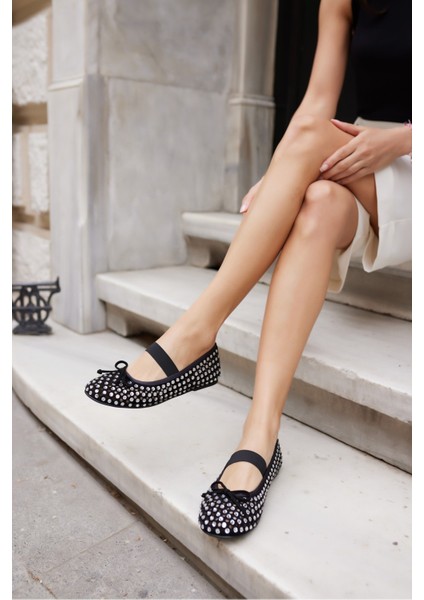 Elio Kadın Siyah Gercek Deri Taş Detayli Babet fiyatları