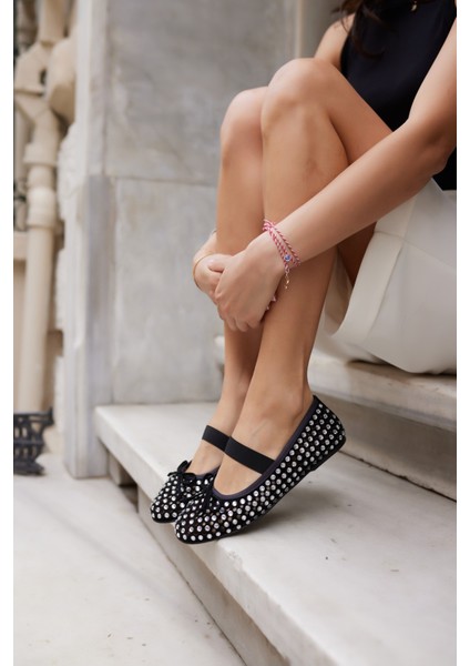 Elio Kadın Siyah Gercek Deri Taş Detayli Babet fırsatları