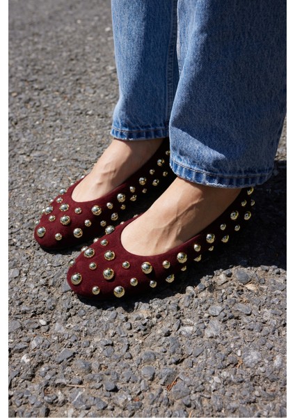 Marion Kadın Siyah Gercek Suet Trok Detay Babet fiyatları