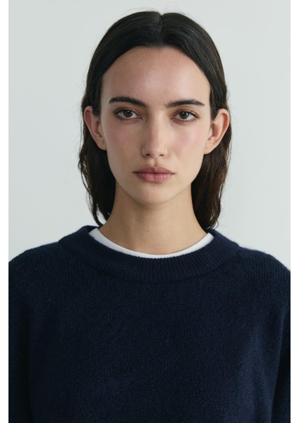 Lacivert Bella Oversize Kazak modelleri