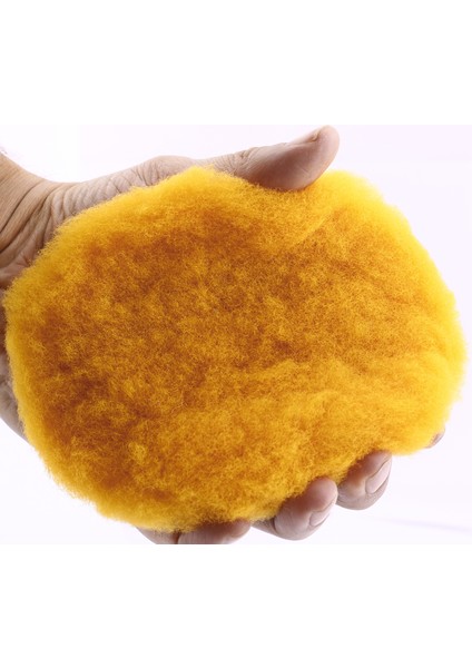 Sarı Renk (1 Adet) Orta Sert Koyun Kuzu Postu Pedi Ø 125 mm Pasta Cila Polisaj Cırt Tabanlı Yün fırsatları
