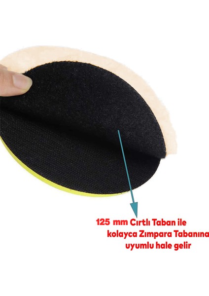 Sarı Renk (1 Adet) Orta Sert Koyun Kuzu Postu Pedi Ø 125 mm Pasta Cila Polisaj Cırt Tabanlı Yün fiyatları