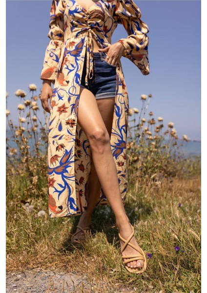 Zill Kadin Beyaz Pofuduk Taban Sandalet