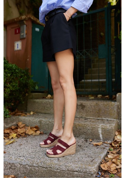 Hawai Kadın Kahve Gercek Deri Süet Espadril Terlık fiyatları