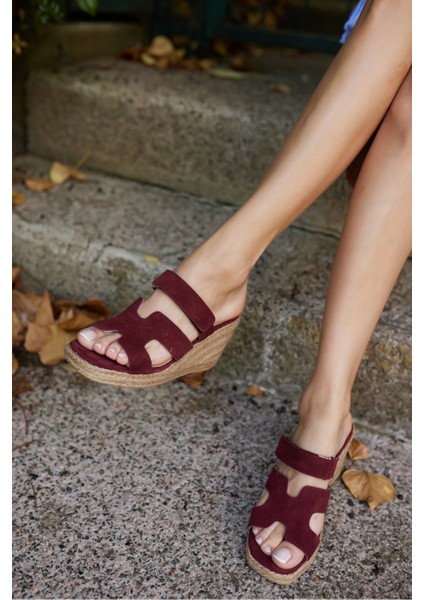 Hawai Kadın Kahve Gercek Deri Süet Espadril Terlık fırsatları