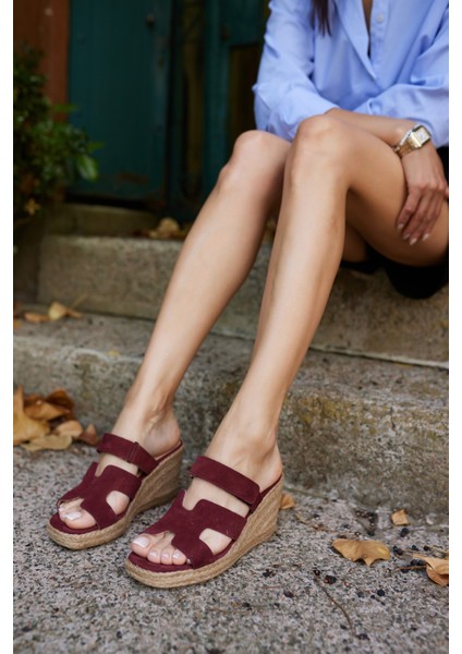 Hawai Kadın Kahve Gercek Deri Süet Espadril Terlık indirimleri