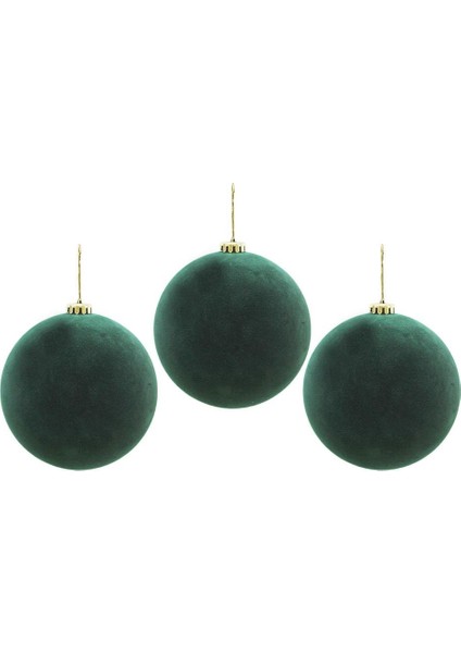 Kadife Yılbaşı Topu – Çam Ağacı Süsü Yeşil 12 cm 3'lü fiyatları