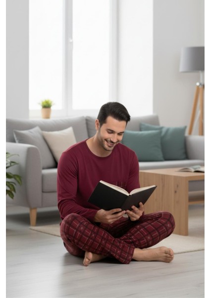 Konforlu Ev Giyimi Üst ve Desenli Pijama Altı | Erkek Pijama Takımı fiyatları