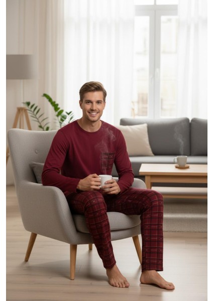 Konforlu Ev Giyimi Üst ve Desenli Pijama Altı | Erkek Pijama Takımı modelleri