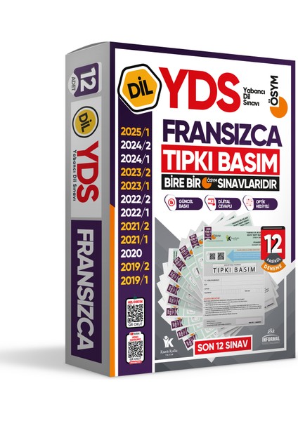 Karakutu Yayınları 2026 Yds Fransızca Ösym Tıpkı Basım Çıkmış Soru Deneme Paketi 12LI Fasikül Seti fiyatları