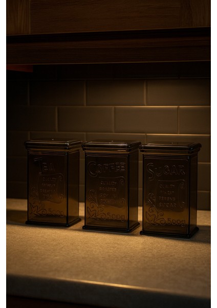 Akrilik Füme Şeker Kahve Çay Kavanozu 500 ml (Vakum Kapak ) modelleri