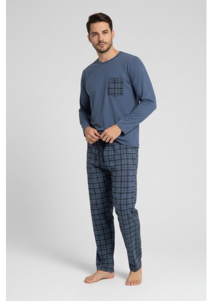 Konforlu Ev Giyimi Üst ve Desenli Pijama Altı | Erkek Pijama Takımı