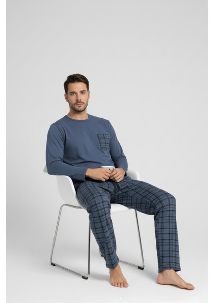 Konforlu Ev Giyimi Üst ve Desenli Pijama Altı | Erkek Pijama Takımı modelleri