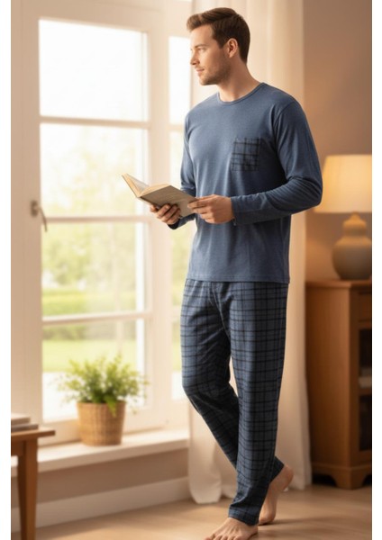 Konforlu Ev Giyimi Üst ve Desenli Pijama Altı | Erkek Pijama Takımı indirimleri