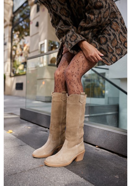 Mercury Kadın Vizon Bej Suet Gercek Deri Suet Çizme indirimleri