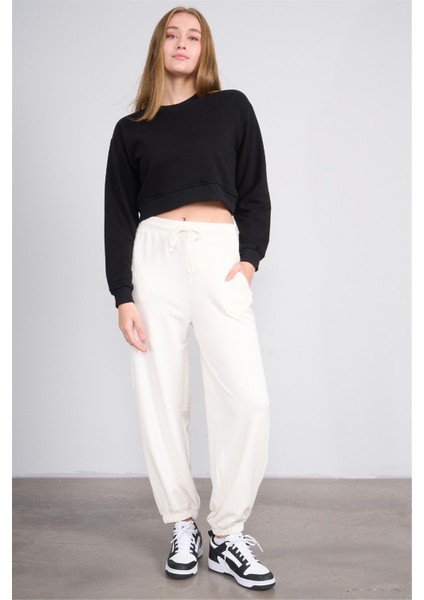 Çetinkaya Fithit 7661 Kadın Modal Lastikli Paça Eşofman Alt Ekru fiyatları