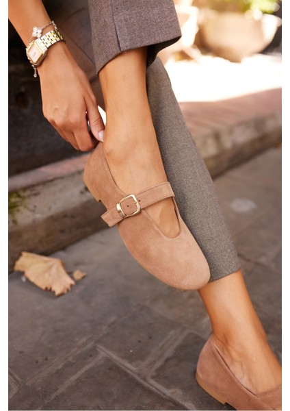 Potter Kadın Lacivert Gercek Suet Babet