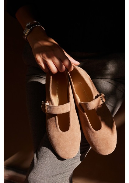 Potter Kadın Lacivert Gercek Suet Babet