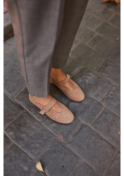 Potter Kadın Lacivert Gercek Suet Babet