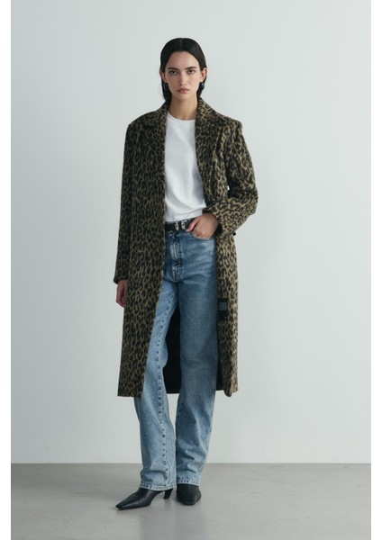 Kahverengi Roar Leopar Desenli Kaban