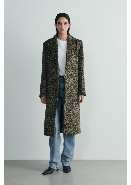 Kahverengi Roar Leopar Desenli Kaban