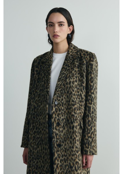 Kahverengi Roar Leopar Desenli Kaban