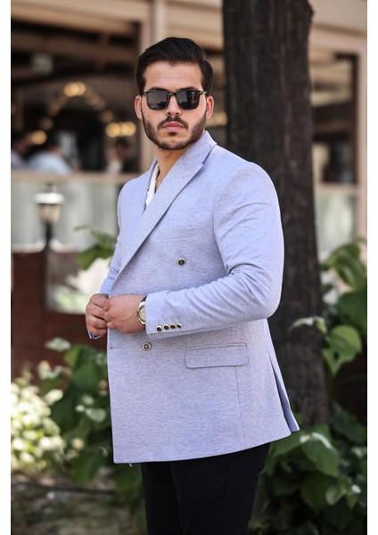 Erkek Slim Fit Penye Kumaş Kruvaze Ceket fiyatları