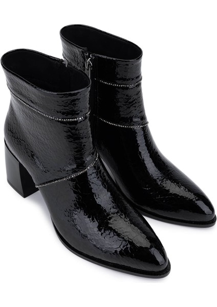 Kadın Suni Deri Siyah Rugan Topuklu Bot 1162 970 Bn Bot SK25-26 Sıyah Fsly fiyatları