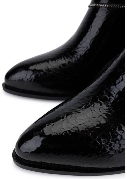 Kadın Suni Deri Siyah Rugan Topuklu Bot 1162 970 Bn Bot SK25-26 Sıyah Fsly modelleri