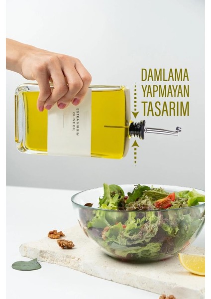 3’lü Cam Yağlık Sirkelik Mutfak Şişe Seti Sızdırmaz Paslanmaz Kapaklı (350 ml - 500 ml - 750 Ml) modelleri