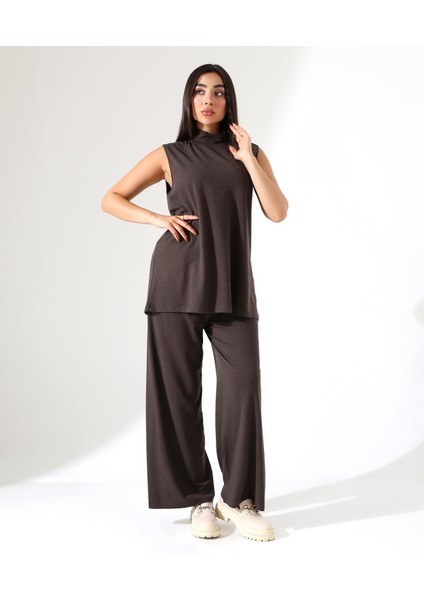 Kadın Sıfır Kol Yün Viskon Boğazlı Bluz modelleri