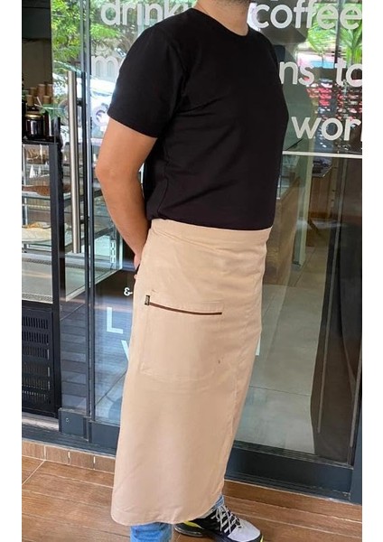 Önlük Biyeli Uzun Belden Bej modelleri