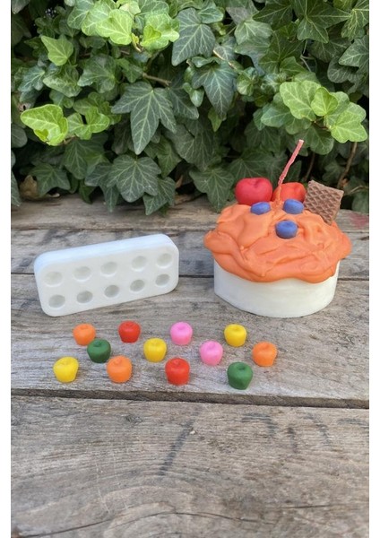 Concept Yaban Mersini Onlu Mum Kalıbı (Silikon) (Küçük Süsleme Kalıbı) 1 Adet