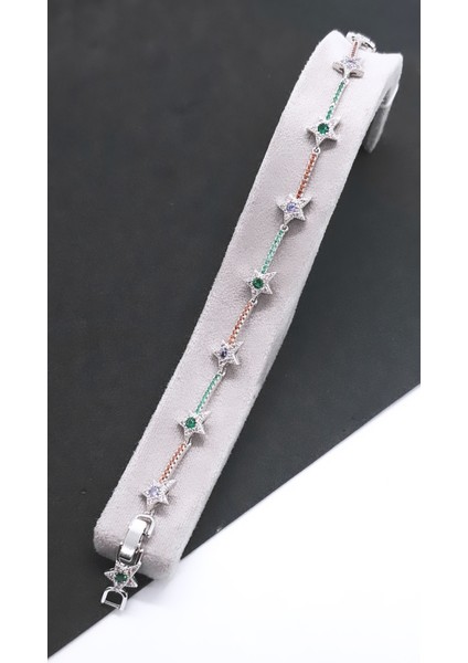 Renkli Zirkon Taşlı Sıralı Yıldız Xuping Bileklik