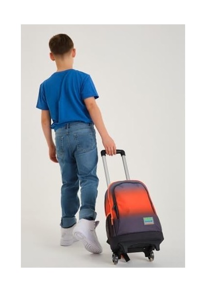 Işıklı Tekerlekli Gradyan Çekçek Okul ve Seyahat Çantası Kız ve Erkek Çocuk Siyah Turuncu fiyatları