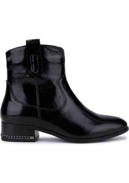 Kadın Hakiki Deri Siyah Rugan Topuklu Bot 322 2152713 Bn Bot SK25-26 Sıyah Rgn