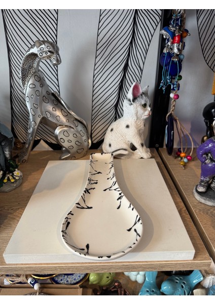 Porselen Zebra Desen Yatay Kaşıklık