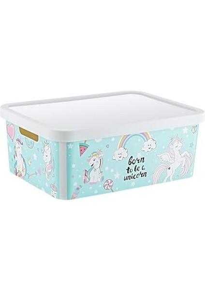 Stafi Desenli Çok Amaçlı Kapaklı Kutu 12 Lt Unicorn fiyatları