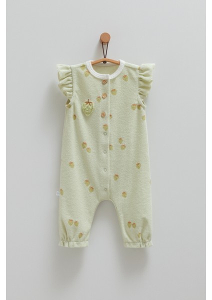 Berry Days Ön Düğmeli Havlu Uzun Tulum Yeşil