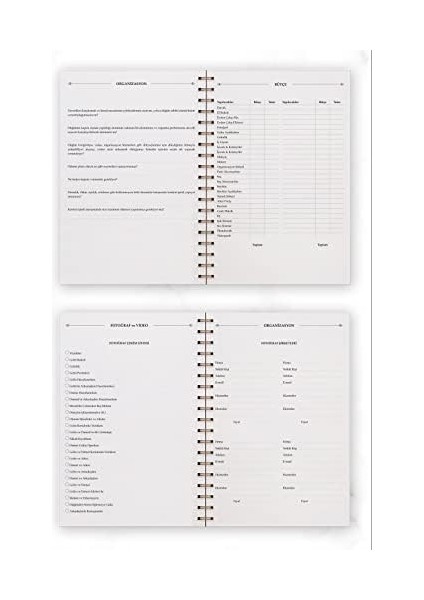 Düğün Planlayıcısı Köşeli Ajanda Wedding modelleri