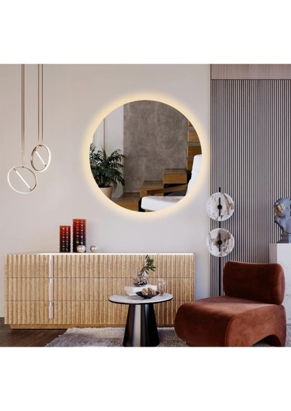 Kablosuz Pilli Ledli Siyah Mdf Çerçeveii 4mm Kalite Dekoratif Ayna (Piller Hediye) (Mobilya) fiyatları