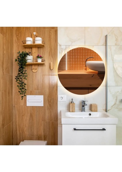 Kablosuz Pilli Ledli Siyah Mdf Çerçeveii 4mm Kalite Dekoratif Ayna (Piller Hediye) (Mobilya) modelleri