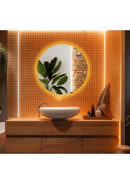 Kablosuz Pilli Ledli Siyah Mdf Çerçeveii 4mm Kalite Dekoratif Ayna (Piller Hediye) (Mobilya) fırsatları