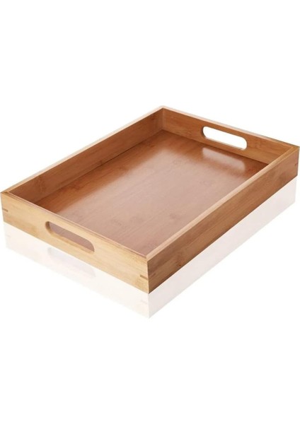 Bambu Dikdörtgen Sunum Tepsi, Bambu Sofra Tepsisi, Çay Tesisi (35CMX25CMX6CM)