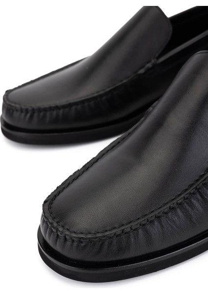 Erkek Hakiki Deri Siyah Analin Loafer Ayakkabı 1008 3539 Erk Ayk SK25-26 Sıyah Anl modelleri