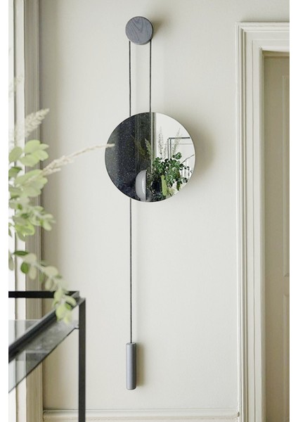 Ayna Siyah - Pendulum Metal Parçalardan Oluşan Duvar Dekor Ayna, Mobilya Dekoratif Duvar Aynası,
