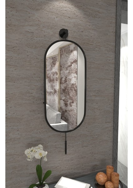 Ayna Siyah - Pendulum Metal Parçalardan Oluşan Duvar Dekor Ayna, Mobilya Dekoratif Duvar Aynası, fiyatları